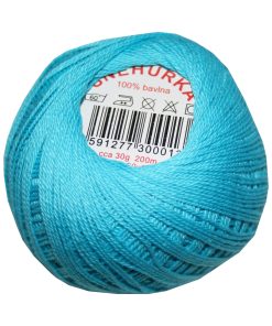 Strickgarn Häkelgarn 100 % Baumwolle SNÌHURKA 200 m türkis (5744)